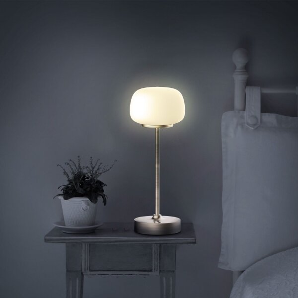 Lampada da tavolo LED dimmerabile con funzione Touch RIMINI LED/2W/5V USB 2000 mAh oro/bianco