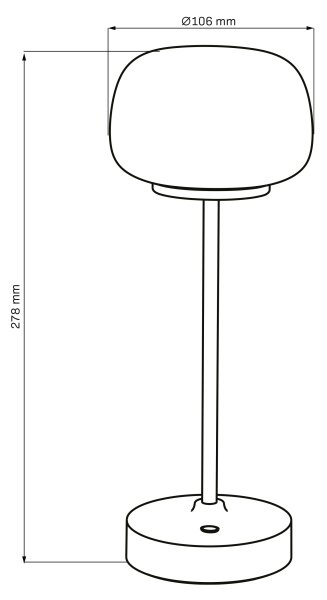 Lampada da tavolo LED dimmerabile con funzione Touch RIMINI LED/2W/5V USB 2000 mAh cromo/bianco