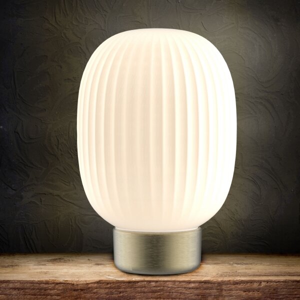 Lampada da tavolo LED dimmerabile con funzione Touch LATTE LED/1,8W/5V USB 2000 mAh oro/bianco