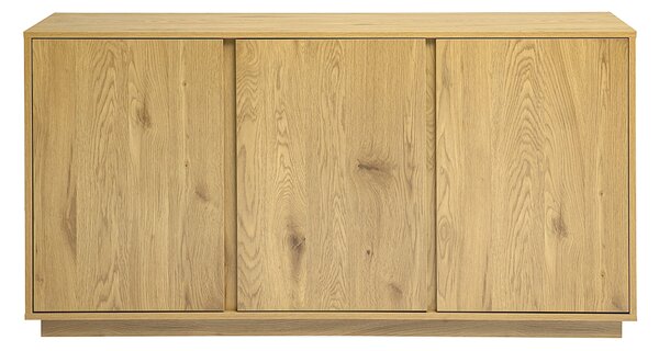 Credenza scandinava finitura legno chiaro rovere 3 ante L140 cm MILLOR