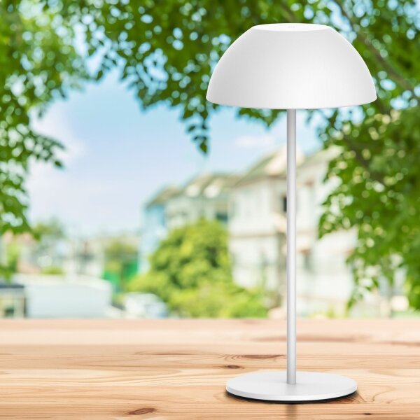 Lampada da tavolo LED dimmerabile TANZANIA LED/1,8W/5V USB 1800 mAh IP44 bianco