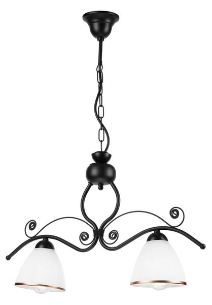 Lampadario a sospensione con catena RETRO 2xE27/60W/230V opaco nero