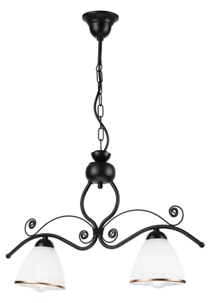 Lampadario a sospensione con catena RETRO 2xE27/60W/230V opaco nero