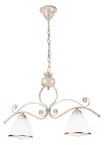 Lampadario a sospensione con catena RETRO 2xE27/60W/230V oro/patina