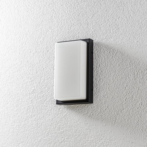 LCD Applique da esterno Babet E27 con sensore Babett, Nero, Alluminio, Moderno