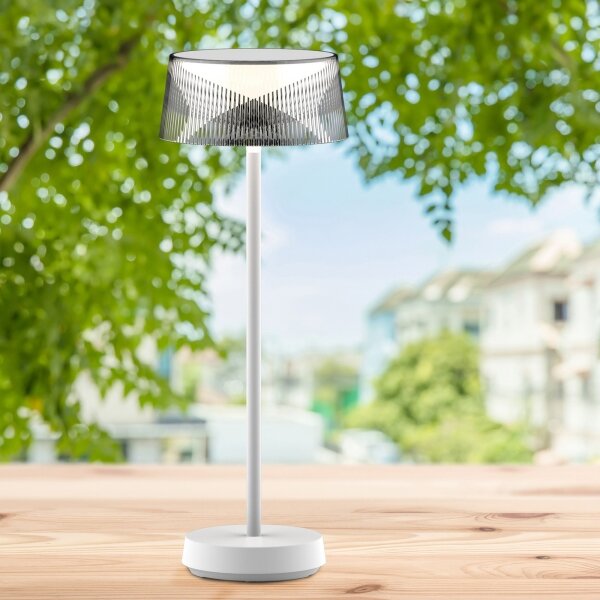 Lampada da tavolo LED dimmerabile CASABLANCA LED/3,4W/5V USB 3600 mAh IP44 bianco