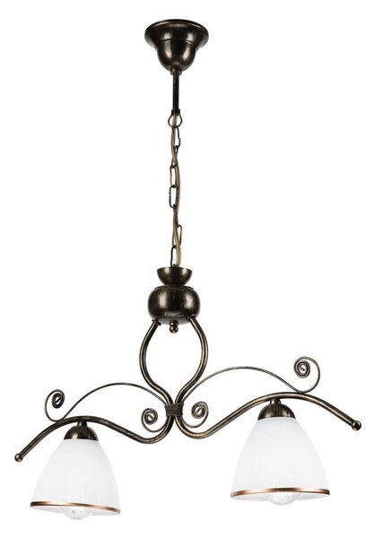 Lampadario a sospensione con catena RETRO 2xE27/60W/230V bronzo/patina