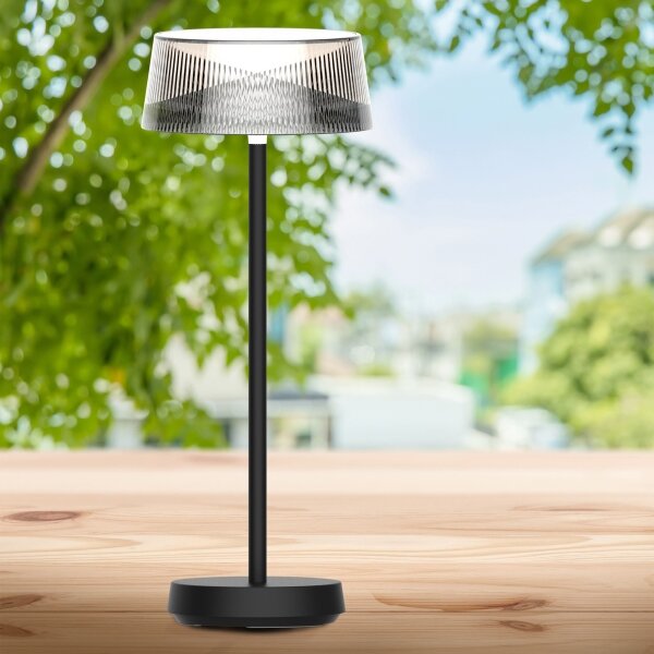 Lampada da tavolo LED dimmerabile CASABLANCA LED/3,4W/5V USB 3600 mAh IP44 nero