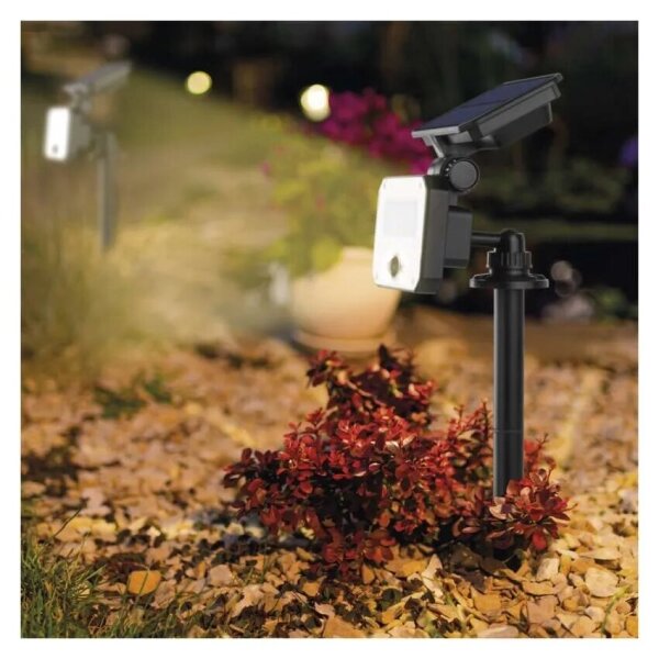LED Proiettore solare con sensore di movimento SPILO LED/3,7V 3600mAh 3000K IP54 + +TC