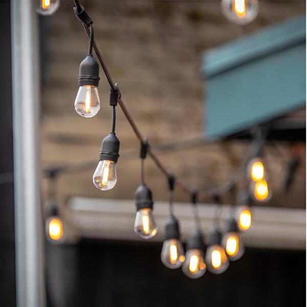 Catena decorativa da esterno LED BAJA ST64 10xE27/1W/230V 10,9m IP44 bianco caldo