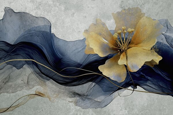 Carta da parati Un fiore elegante in mezzo a una seta fluente, Carta da parati 3d fiori, Carta da parati popolare, u95659 - Tapeko.it