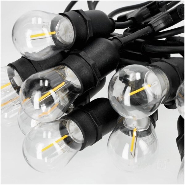 Catena decorativa da esterno LED BAJA ST64 10xE27/1W/230V 10,9m IP44 bianco caldo