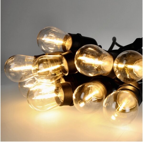 Catena decorativa da esterno LED BAJA ST64 10xE27/1W/230V 10,9m IP44 bianco caldo
