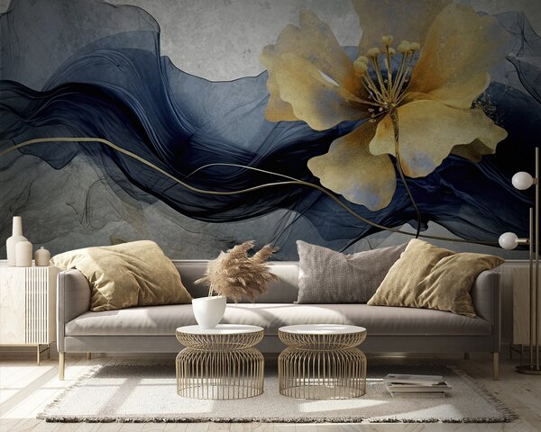 Carta da parati Un fiore elegante in mezzo a una seta fluente, Carta da parati 3d fiori, Carta da parati popolare, u95659 - Tapeko.it