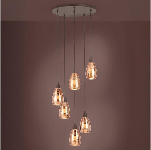 Eglo 39508 - Lampadario a sospensione con filo SIRACUSA 6xE27/60W/230V