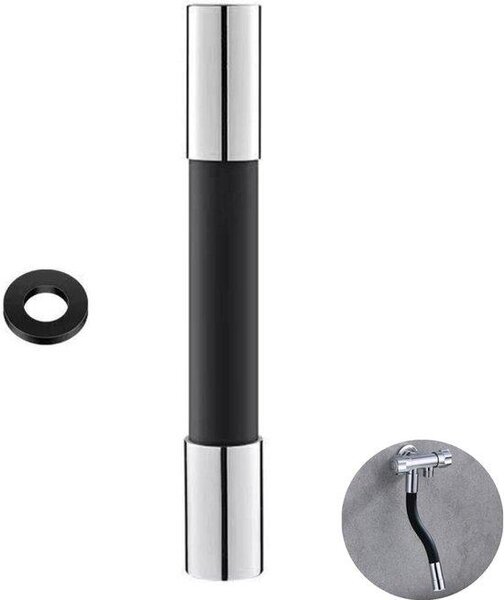 Prolunga per rubinetto da cucina da 20 cm, rubinetto girevole a 360 gradi, bocca regolabile, ugello flessibile a risparmio idrico, rubinetto a tenuta stagna, aeratore per lavello da bagno/camerino e cucina, nero