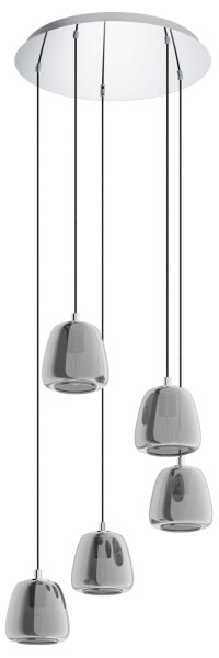 Eglo 39668 - Lampadario a sospensione con filo ALBARINO 5xE27/40W/230V fumé