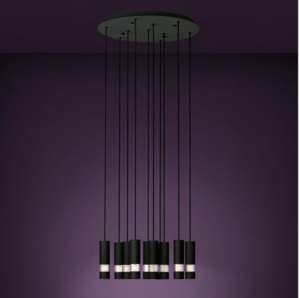 Eglo 39708 - Lampadario LED a sospensione con filo BERNABETA 10xGU10/4,6W/230V nero
