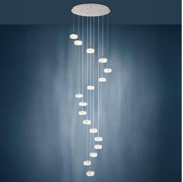 Eglo 39546 - Lampadario di cristallo LED dimmerabile su filo CORLIANO 17xLED/4,5W/230V