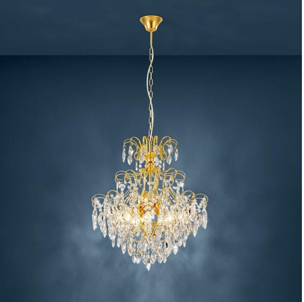 Eglo 39605 - Lampadario su catena FENOULLET 5xE14/25W/230V dorato