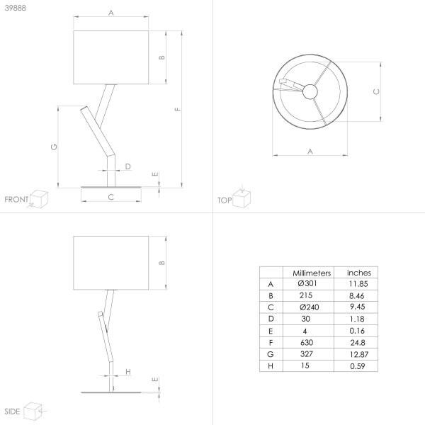 Eglo 39888 - Lampada da tavolo BALNARIO 1xE27/40W/230V
