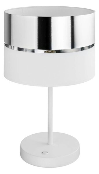 TK Lighting Lampada da tavolo Hilton, bianco/argento
