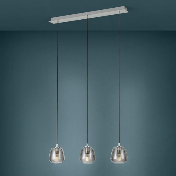 Eglo 39667 - Lampadario a sospensione con filo ALBARINO 3xE27/40W/230V fumé
