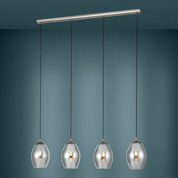 Eglo 39566 - Lampadario a sospensione con filo ESTANYS 4xE27/60W/230V fumé