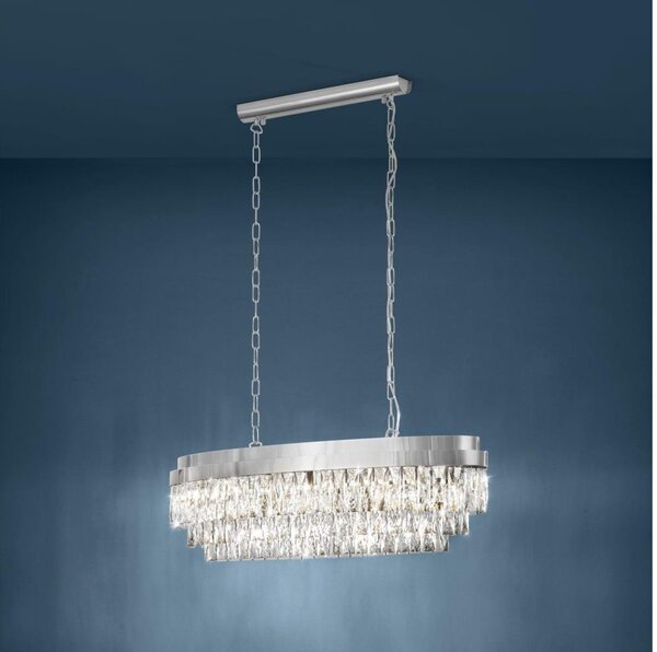 Eglo 39494 - Lampadario su catena VALPARAISO 10xE14/40W/230V cromo luminoso