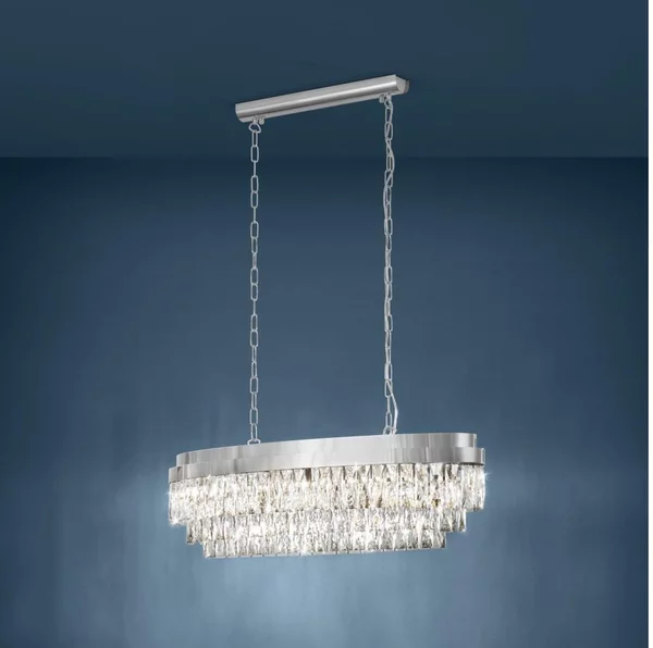 Eglo 39494 - Lampadario su catena VALPARAISO 10xE14/40W/230V cromo luminoso