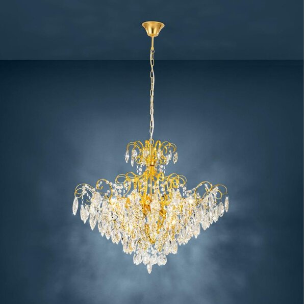 Eglo 39606 - Lampadario su catena FENOULLET 9xE14/25W/230V dorato