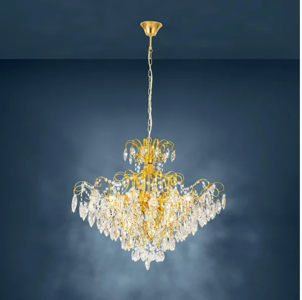 Eglo 39606 - Lampadario su catena FENOULLET 9xE14/25W/230V dorato