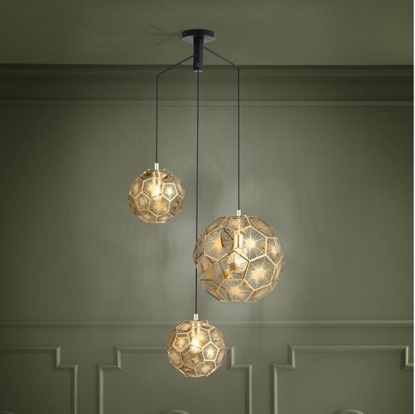 Eglo 39758 - Lampadario su filo SKOURA 3xE27/60W/230V