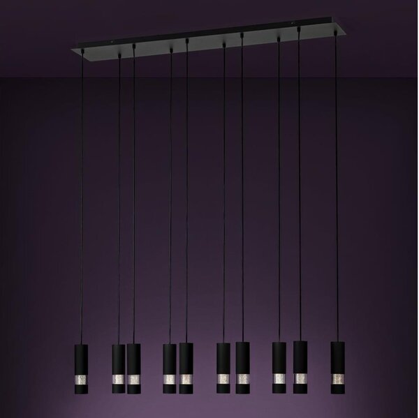 Eglo 39707 - Lampadario LED a sospensione con filo BERNABETA 10xGU10/4,6W/230V nero