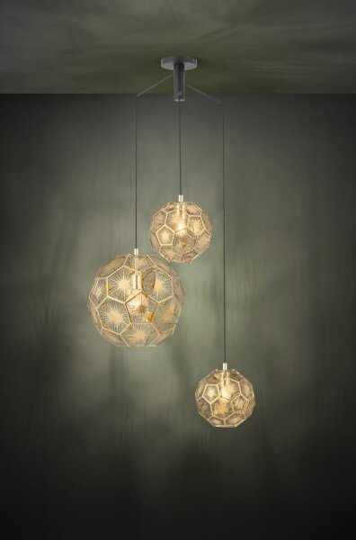Eglo 39758 - Lampadario su filo SKOURA 3xE27/60W/230V