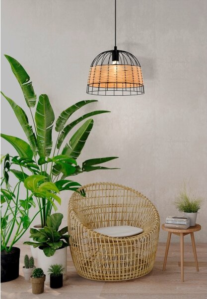 Eglo 55709 - Lampadario a sospensione con filo ANWICK 1xE27/40W/230V rattan