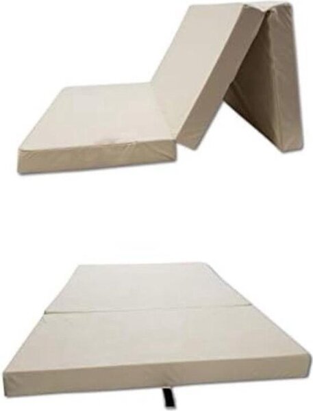 Letto pieghevole per ospiti - Letto pieghevole per ospiti - Materasso pieghevole per ospiti - Beige - 120x200x10cm