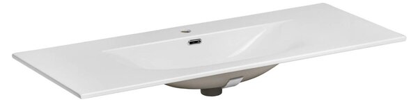 SKY120-8099 Lavabo d'arredo in Vetroceramica bianca 121 x 46 cm senza scarico a scomparsa