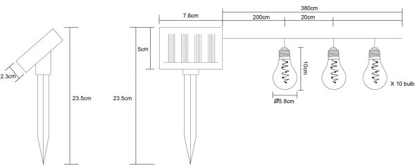 Globo 33708-10 - Catena LED solare 10xLED/0,06W/3,2V IP44