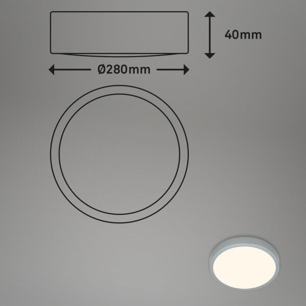 Briloner 3700-014-Plafoniera LED RUNA LED/16W/230V 3000K diametro 28cm argento