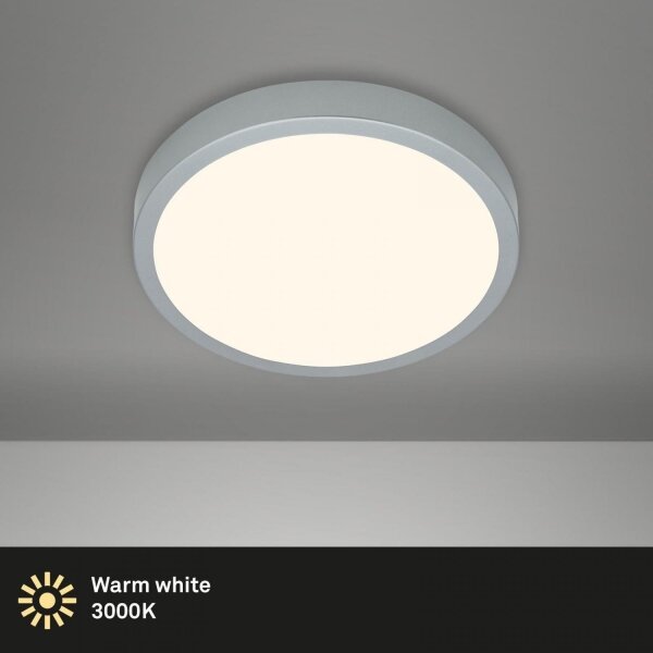 Briloner 3700-014-Plafoniera LED RUNA LED/16W/230V 3000K diametro 28cm argento