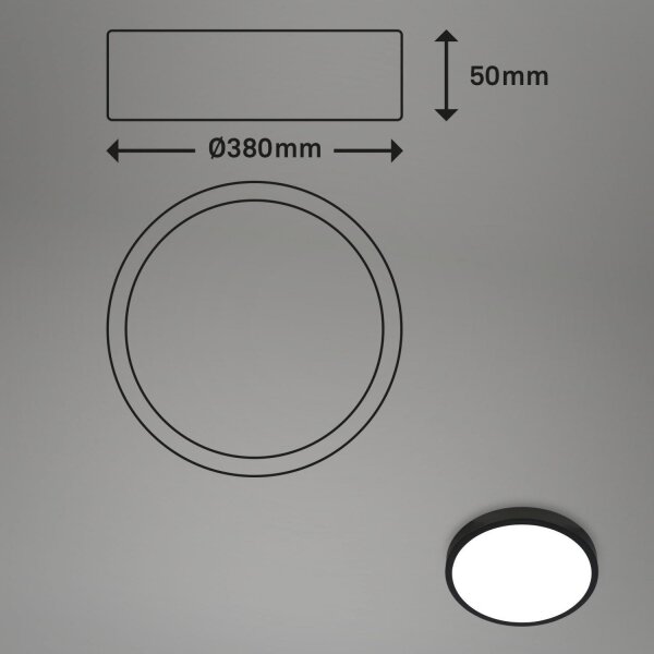 Briloner 3709-015 - Plafoniera dimmerabile RGBW LED/22W/230V nero + +TC