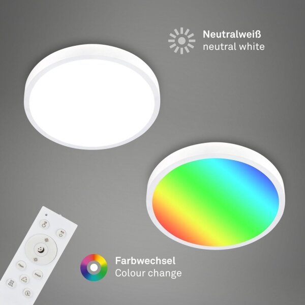Briloner 3709-016 - Plafoniera dimmerabile RGBW LED/22W/230V bianco + +TC