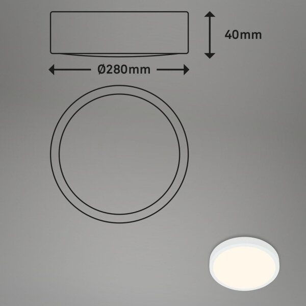 Briloner 3700-016 - Plafoniera LED RUNA LED/16W/230V 3000K diametro 28 cm bianco