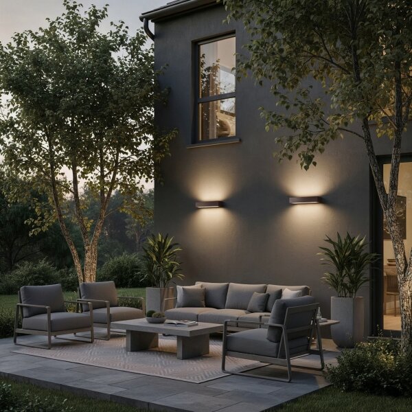 Ideal Lux - Applique da esterno ANDROMEDA 2xE27/60W/230V IP55 grigio