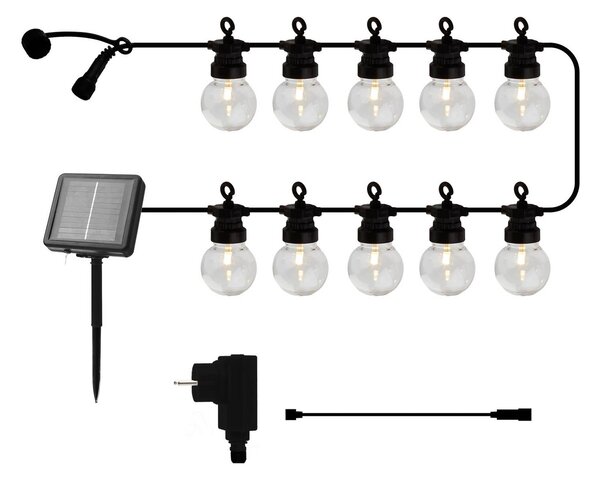 Sirius Ghirlanda luminosa LED Lucas Set iniziale trasparente, a 10 luci, solare/con, Multicolore, Plastica