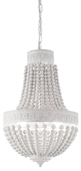 Ideal Lux - Lampadario a sospensione con catena MONET 5xE14/40W/230V diametro 40 cm bianco