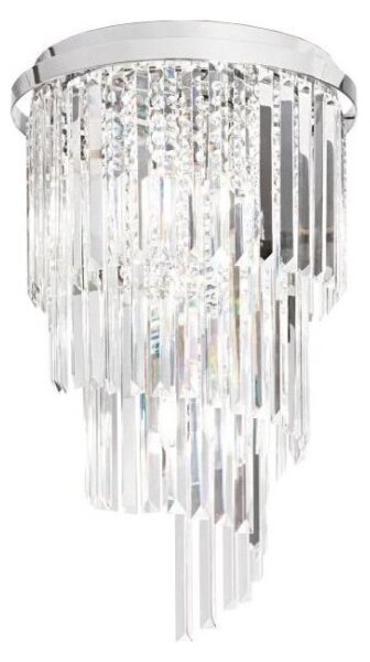 Ideal Lux-Lampadario di cristallo a plafone CARLTON 8xE14/40W/230V diametro 40cm cromo lucido