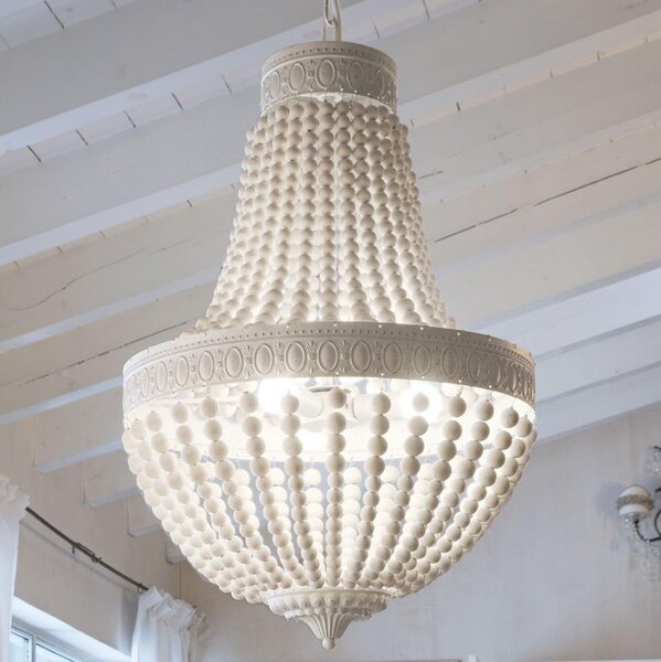 Ideal Lux - Lampadario a sospensione con catena MONET 6xE14/40W/230V diametro 50 cm bianco