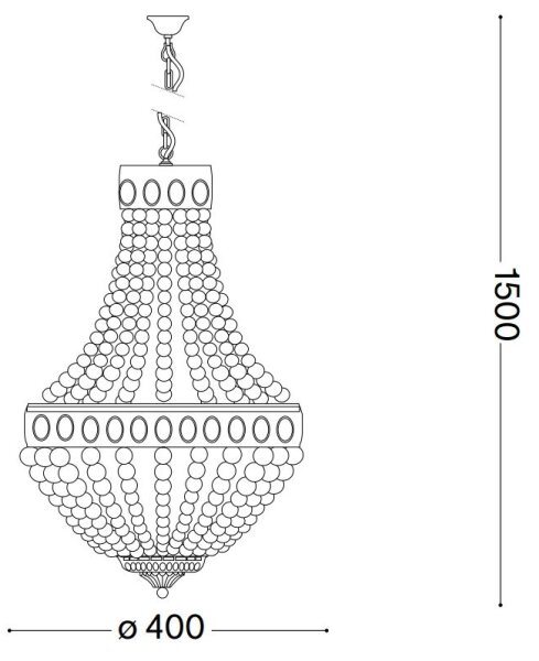 Ideal Lux - Lampadario a sospensione con catena MONET 5xE14/40W/230V diametro 40 cm bianco